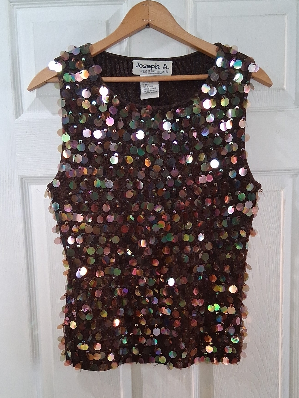 Joseph Women's Iridescent Sequin Knitted Tank Top - Brown